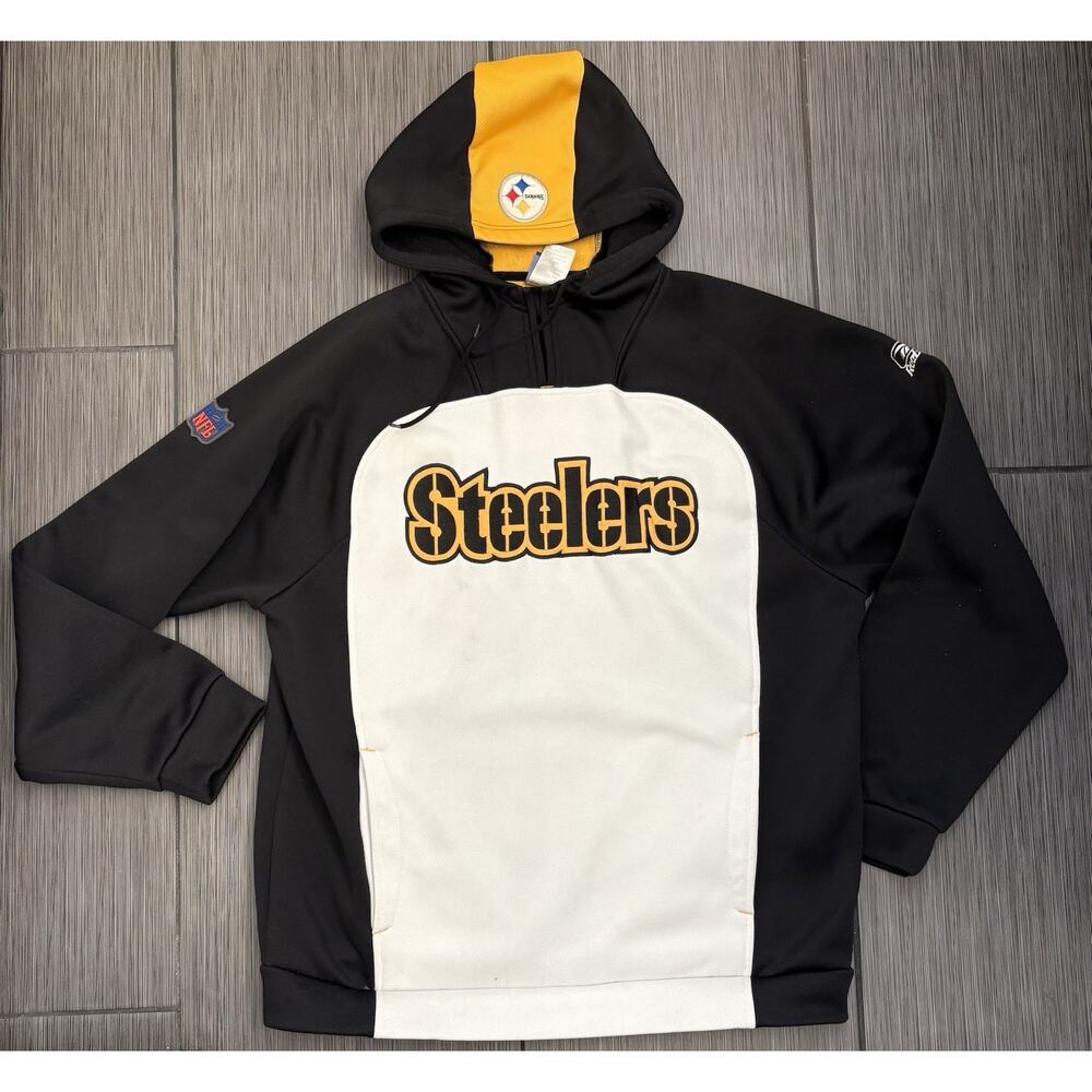 Reebok NFL Team Apparel Pittsburgh Steelers Hooded Sweater Medium Style 8170A